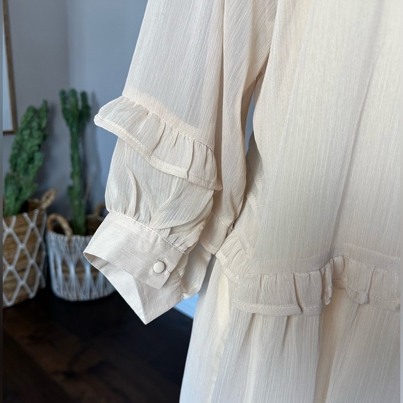 Dress: Boho Baby Doll Country Cowgirl Nashville Bachelorette Brunch Winter White - Picture 6 of 11